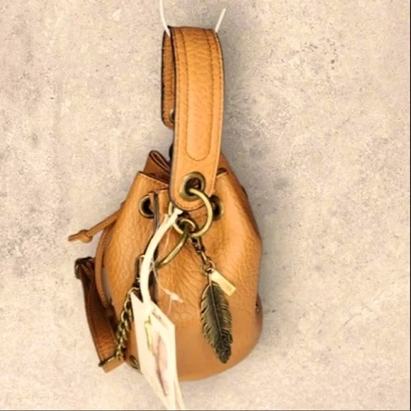 Jessica Simpson Janis Mini BUCKET Bag, Cognac, NWT - Picture 6 of 14